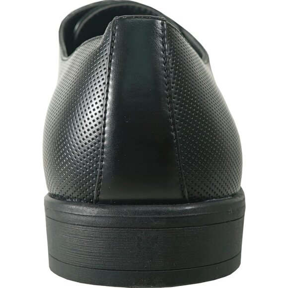 Men's Black King Classic Lace-up Oxford Plain or Cap Toe Leather Dress Shoes - Picture 8 of 8
